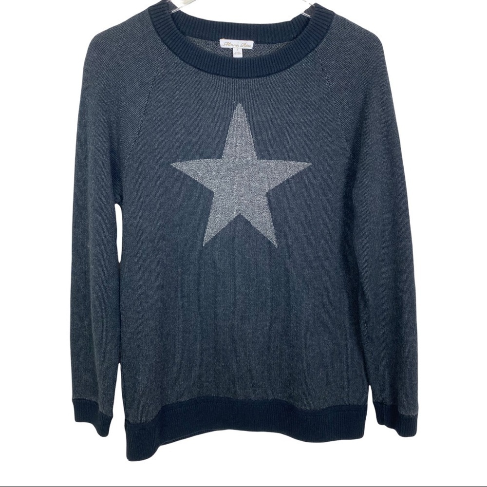 Minnie Rose Gray Star Sweater Size Small